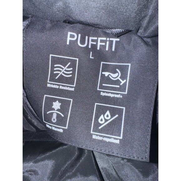 Puffit Coat Black NWT Size Large Long Puffer Jacket Thickened Winter Hooded Deep - Picture 5 of 13